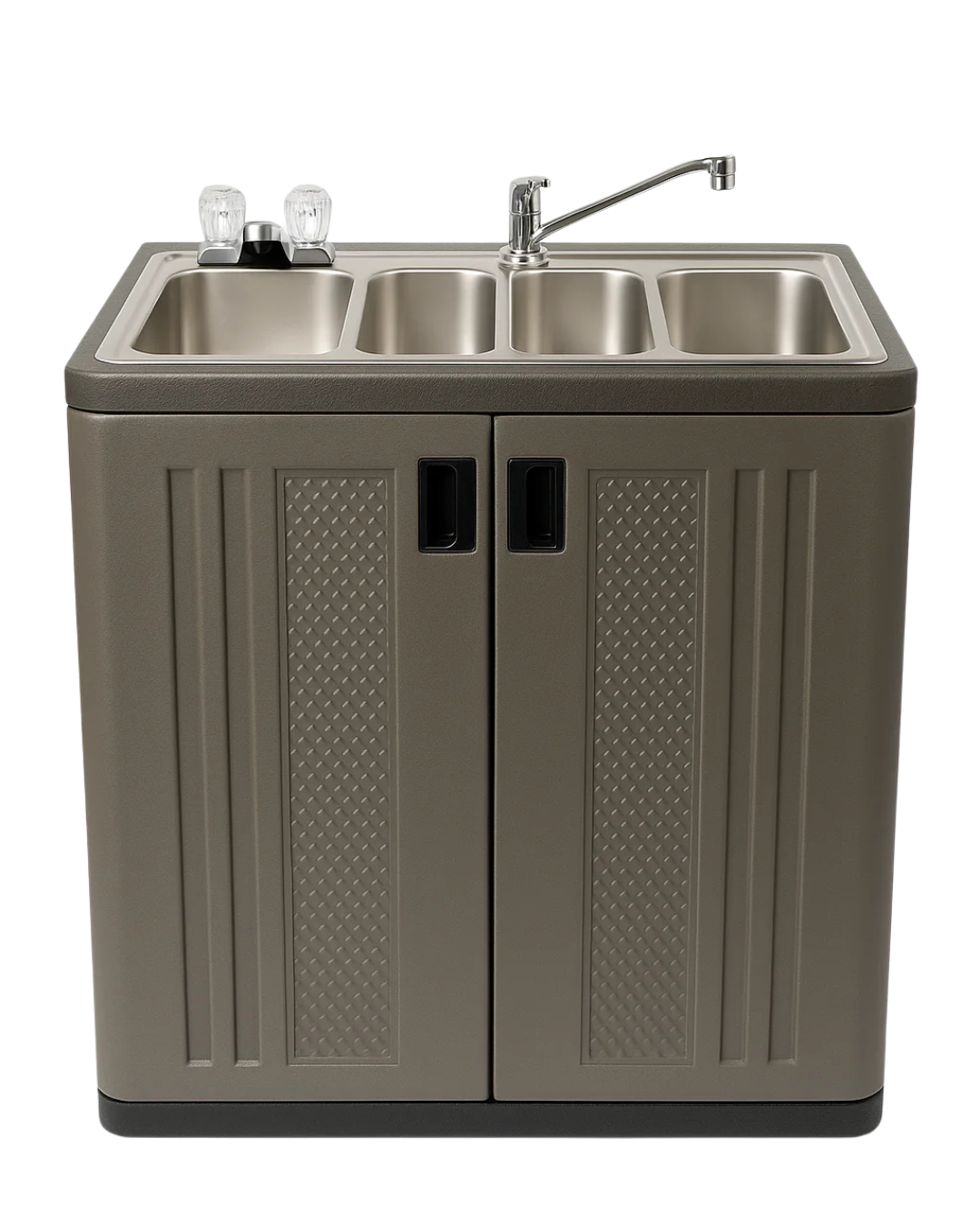 portable kitchen sink for vendors

food cart sink with hot water

mobile dishwashing sink for outdoor events

hand and dishwashing station for concession trailers

portable sink with pump and fresh/waste water tanks

concession equipment portable sink solution