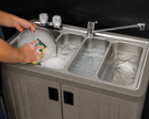 4 Compartment Sink Station (No Plumbing, Hot Water) | Quad Cleanse Pro  (Best Value)
