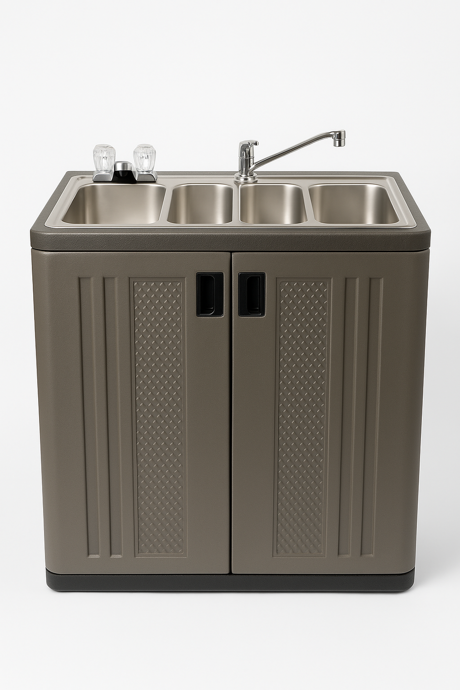 portable kitchen sink for vendors

food cart sink with hot water

mobile dishwashing sink for outdoor events

hand and dishwashing station for concession trailers

portable sink with pump and fresh/waste water tanks

concession equipment portable sink solution